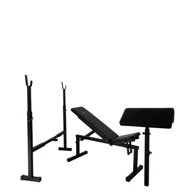 Скамья для жима с приставкой Скотта  + стойки Magnus Стойки, скамьи для жима и приседаний регулируемая - 5 - Robinzon.ua