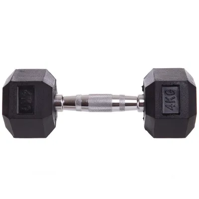 Гантель 4 кг цельная шестигранная гексагональная Zelart - 2 Гантель 4 кг цельная шестигранная гексагональная Zelart - 2 - Robinzon.ua