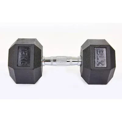 Гантель 15 кг цельная шестигранная гексагональная Zelart - 2 - Robinzon.ua