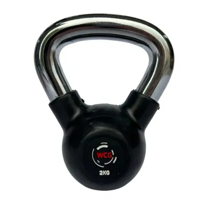 Гиря прогумована з хромованою ручкою WCG 2кг Гантелі, гирі, штанги та диски спортивна - 2 - Robinzon.ua
