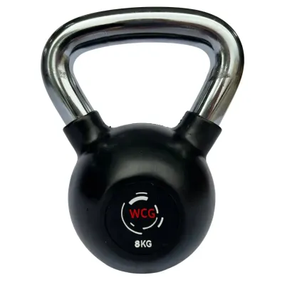 Гиря прорезиненная с хромированной ручкой WCG 8 кг Гантели, гири, штанги и диски спортивная - 1 - Robinzon.ua
