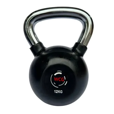 Гиря прорезиненная с хромированной ручкой WCG 12 кг Гантели, гири, штанги и диски спортивная - 1 - Robinzon.ua