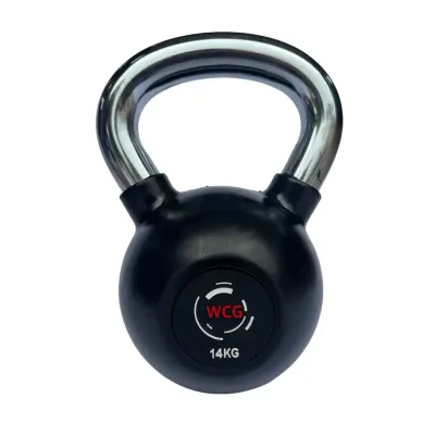 Гиря прорезиненная с хромированной ручкой WCG 14 кг Гантели, гири, штанги и диски спортивная - 1 - Robinzon.ua