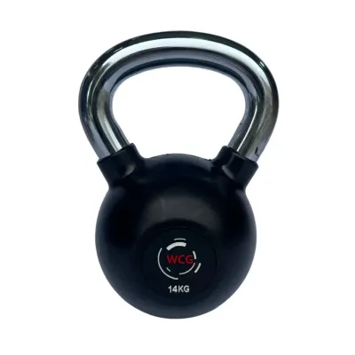 Гиря прорезиненная с хромированной ручкой WCG 14 кг Гантели, гири, штанги и диски спортивная - 2 - Robinzon.ua