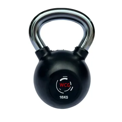 Гиря прорезиненная с хромированной ручкой WCG 16 кг Гантели, гири, штанги и диски спортивная - 1 - Robinzon.ua