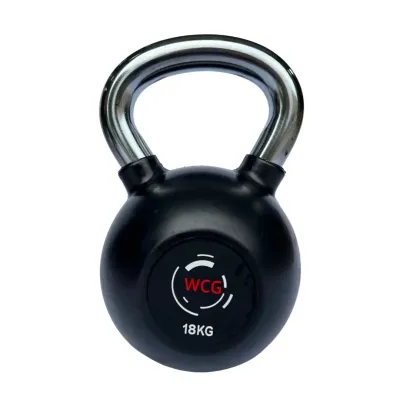 Гиря прорезиненная с хромированной ручкой WCG 18 кг Гантели, гири, штанги и диски спортивная - 1 - Robinzon.ua