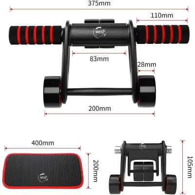 Ролик колесо для пресса KZ + Коврик для коленей Фитнес - 5 - Robinzon.ua