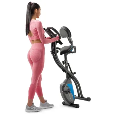 Велотренажер магнітний з еспандерами Hop-Sport X-Bike 3010x чорно-синій - 3 - Robinzon.ua