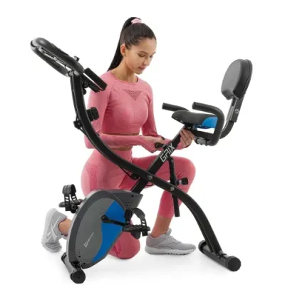 Велотренажер магнітний з еспандерами Hop-Sport X-Bike 3010x чорно-синій - 5 - Robinzon.ua