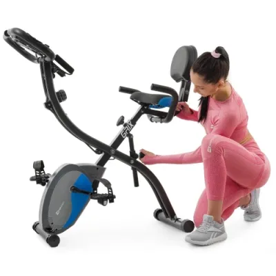 Велотренажер магнітний з еспандерами Hop-Sport X-Bike 3010x чорно-синій - 6 - Robinzon.ua