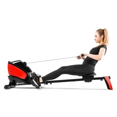 Гребной тренажер магнитный Hop-Sport 060R Cross черно-красный - 6 - Robinzon.ua