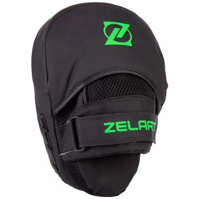 Лапа вигнута для боксу та єдиноборств ZELART VL-3093 розмір 24x18,5x5 см чорний-салатовий - 2 - Robinzon.ua
