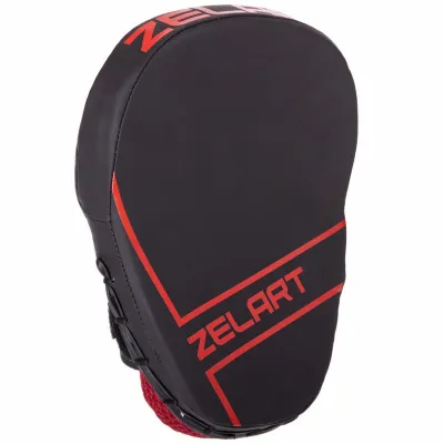 Лапа вигнута для боксу та єдиноборств Zelart VL-3148 25x18x5 см чорний-червоний - 2 - Robinzon.ua