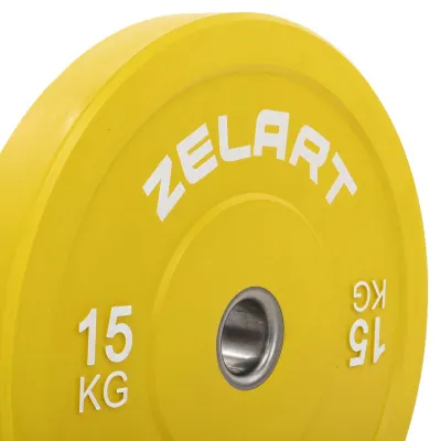 Блин (диск) бамперный для кроссфита резиновый 15 кг d-52мм Zelart-7797-15 - 3 - Robinzon.ua