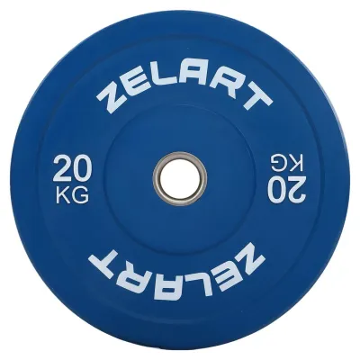 Блин (диск) бамперный для кроссфита резиновый 20 кг d-52мм Zelart-7797-20 - 1 - Robinzon.ua