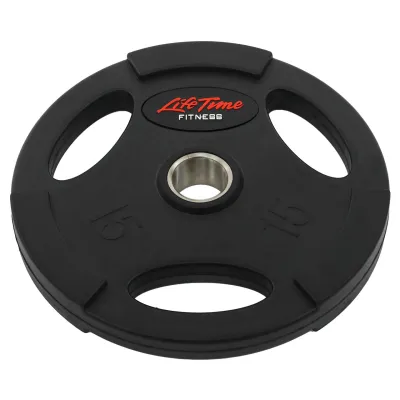 Блин (диск) обрезиненный 15 кг 51 мм LIFE-80154B-15 Гантели, гири, штанги и диски - 1 - Robinzon.ua