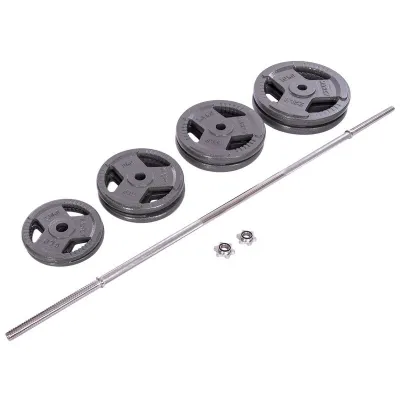 Штанга пряма зі сталевими блінами на 57 кг довжина-1,8 м Sport 2431-57 - 6 Штанга пряма зі сталевими блінами на 57 кг довжина-1,8 м Sport 2431-57 - 6 - Robinzon.ua