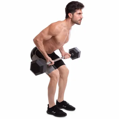 Штанга фиксированная изогнутая обрезиненная Zelart 6231-40 длина 95 см 40 кг - 6 - Robinzon.ua