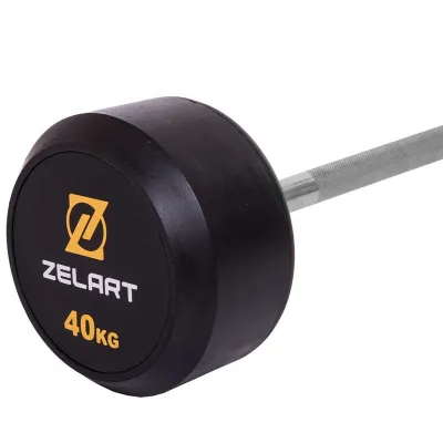 Штанга фиксированная прямая обрезиненная Zelart 2685-40 длина 95 см 40 кг - 2 - Robinzon.ua