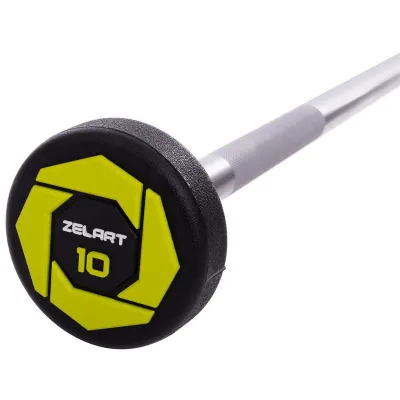Штанга фиксированная прямая полиуретановая Zelart 2689-10 длина 103 см 10 кг - 2 - Robinzon.ua