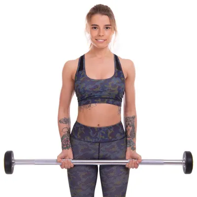 Штанга фиксированная прямая полиуретановая Zelart 2689-10 длина 103 см 10 кг - 5 - Robinzon.ua