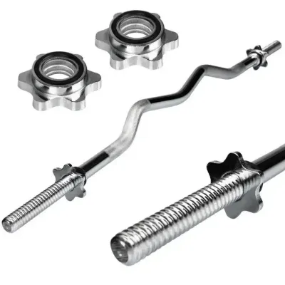 Штанга наборная + W-образный гриф + Гантели 128 кг Гантели, гири, штанги и диски ударопрочный пластик - 1 - Robinzon.ua