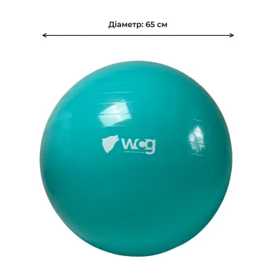 Фитбол (мяч для фитнеса) 65 см WCG W-000-65-T Anti-Burst нагрузка 300кг бирюзовый Фитболы - 2 - Robinzon.ua