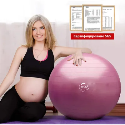 Фитбол (мяч для фитнеса) 85 см WCG W-000-85 Anti-Burst нагрузка 300кг графитовый Фитболы - 1 - Robinzon.ua