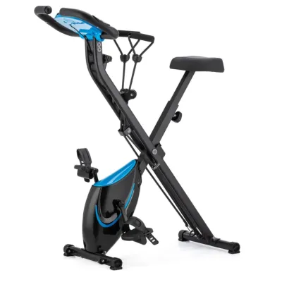 Велотренажер магнитный Gymtek FX600 складной с эспандерами черный/синий - 1 - Robinzon.ua