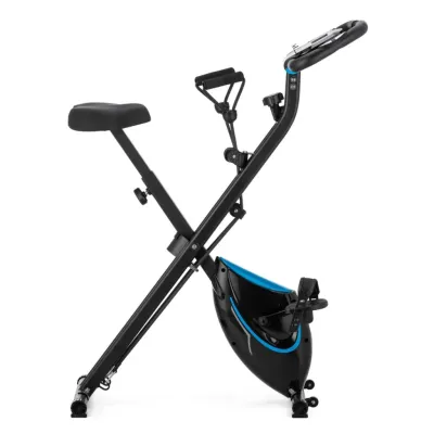 Велотренажер магнитный Gymtek FX600 складной с эспандерами черный/синий - 2 - Robinzon.ua
