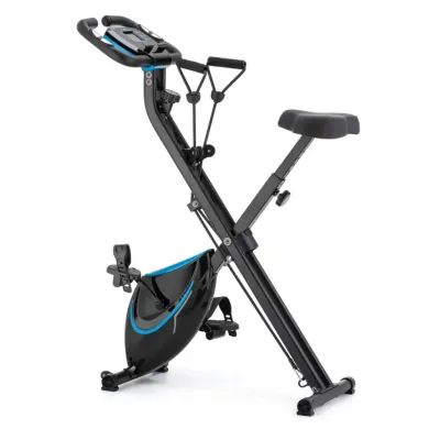 Велотренажер магнитный Gymtek FX600 складной с эспандерами черный/синий - 5 - Robinzon.ua