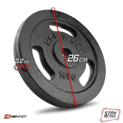 Диск металевий 10 кг 51мм Hop-Sport - 1 - Robinzon.ua