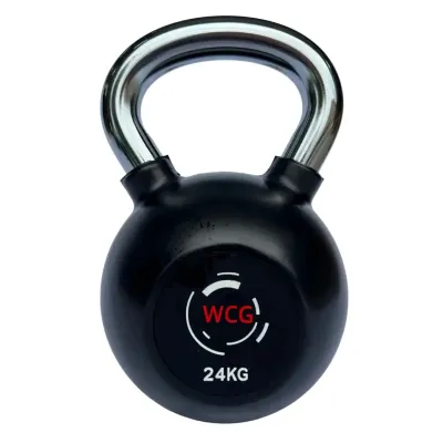 Гиря прорезиненная с хромированной ручкой WCG 24 кг Гантели, гири, штанги и диски спортивная - 1 - Robinzon.ua