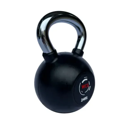 Гиря прорезиненная с хромированной ручкой WCG 24 кг Гантели, гири, штанги и диски спортивная - 2 - Robinzon.ua