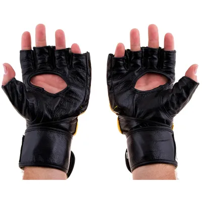 Перчатки для смешанных единоборств MMA Everlast кожа, размер XL. Желтый. Кожа - 1 - Robinzon.ua