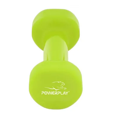 Гантель PowerPlay 4125 вінілова 3 кг Зелена - 3 - Robinzon.ua