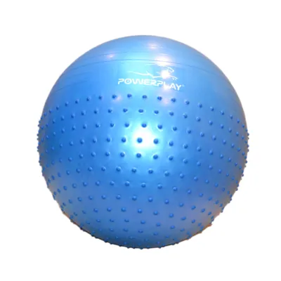Мяч для фитнеса (фитбол) полумассажный PowerPlay 4003 &Oslash;65 cm Gymball Синий + насос - 3 - Robinzon.ua