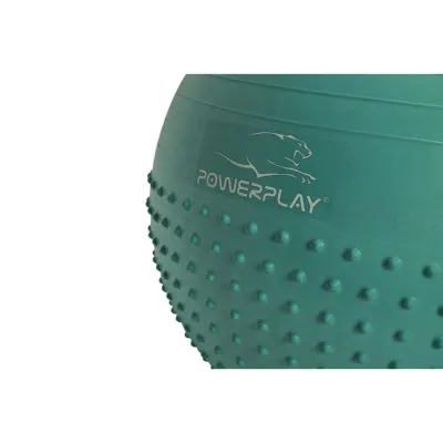 Мяч для фитнеса (фитбол) полумассажный PowerPlay 4003 &Oslash;65 cm Gymball Зеленый + насос - 1 - Robinzon.ua