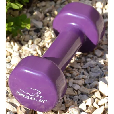 Гантель PowerPlay 4125 вінілова 2.5 кг Фіолетова - 6 - Robinzon.ua