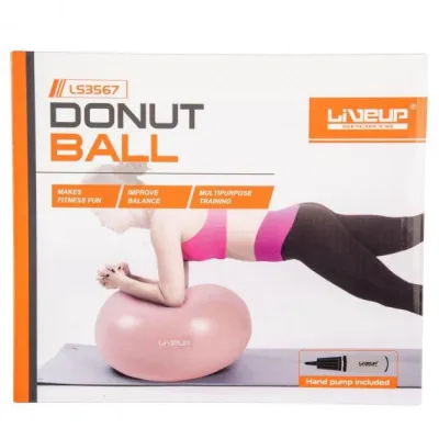Мяч для фитнеса. Фитбол LiveUP DONUT BALL голубой 45х25см LS3567-b - 1 - Robinzon.ua