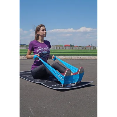 Лента-эспандер для фитнеса и реабилитации PowerPlay 4112 0.4мм MediBand Light Синяя (6.8 кг) - 4 - Robinzon.ua