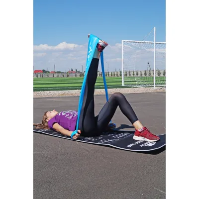 Лента-эспандер для фитнеса и реабилитации PowerPlay 4112 0.4мм MediBand Light Синяя (6.8 кг) - 5 - Robinzon.ua