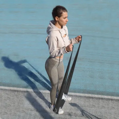 Лента-эспандер для спорта и реабилитации Power System PS-4123 Flat Stretch Band Level 3 Black (12-15кг.) - 6 - Robinzon.ua