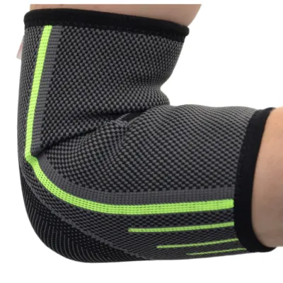Компрессионный налокотник MadMax MFA-283 3D Compressive elbow support Dark grey/Neon green S - 1 - Robinzon.ua