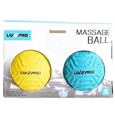 Набор мячиков для массажа MASSAGE BALL Голубой Желтый 6.8см (LP8507) - 1 - Robinzon.ua