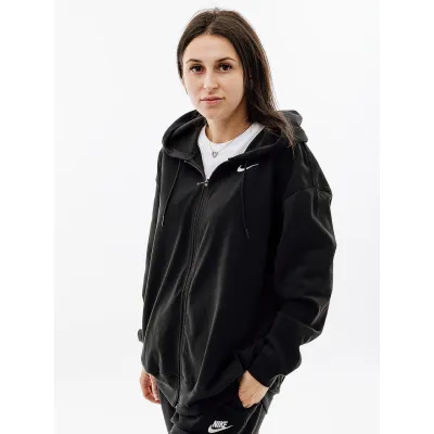Женская Толстовка Nike W NSW JRSY OS FZ HOODIE Черный L (7dDM6415-010 L) - 5 - Robinzon.ua