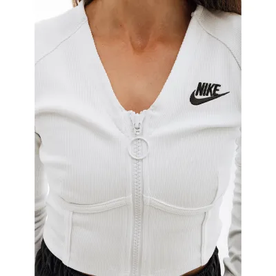 Жіноча Кофта Nike W NSW LS TOP RIB SW Білий  L (7dFJ5220-121 L) - 1 - Robinzon.ua