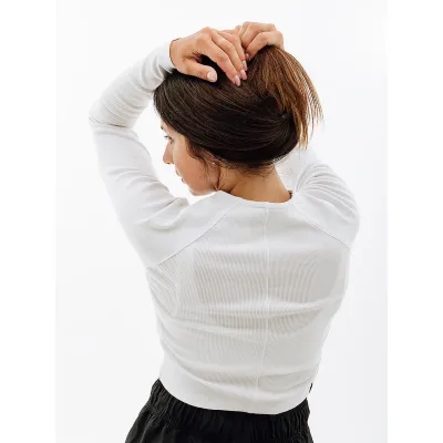 Жіноча Кофта Nike W NSW LS TOP RIB SW Білий  L (7dFJ5220-121 L) - 3 - Robinzon.ua