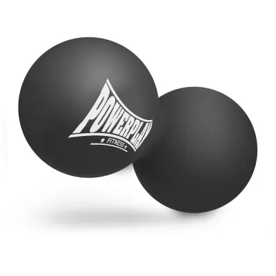 Массажный силиконовый двойной мяч PowerPlay PP- 4355 Silicone Lacrosse Peanut Ball (6.3*12.6см.) Черный - 1 - Robinzon.ua