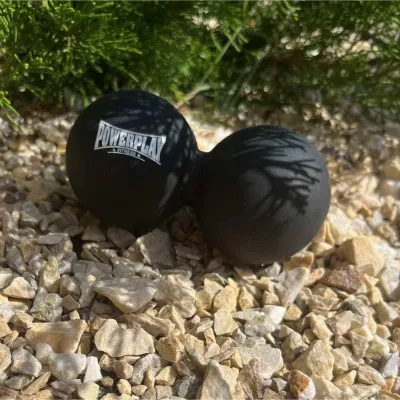 Массажный силиконовый двойной мяч PowerPlay PP- 4355 Silicone Lacrosse Peanut Ball (6.3*12.6см.) Черный - 3 - Robinzon.ua